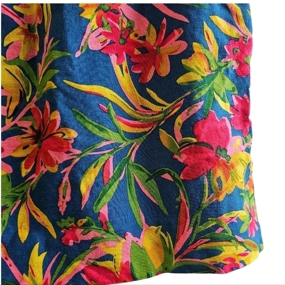J.Crew floral linen blend multicolor stretch waist skirt size14 - Picture 9 of 12